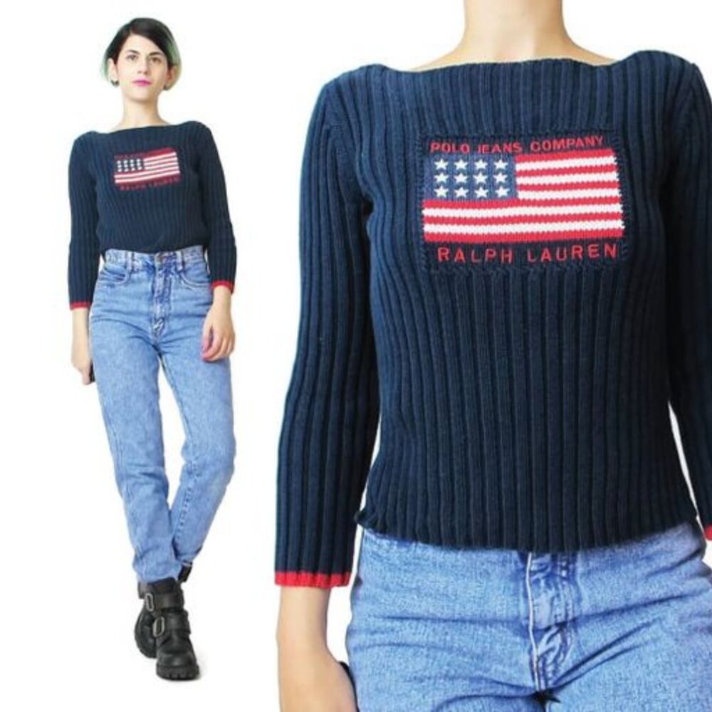 Polo Ralph Lauren Flag Cotton Sweater size L